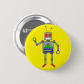 Rode schoenen Robot Yellow Button Pin (Voorkant /achterkant)