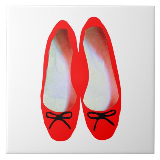 Rode schoenen tegeltje (Voorkant)