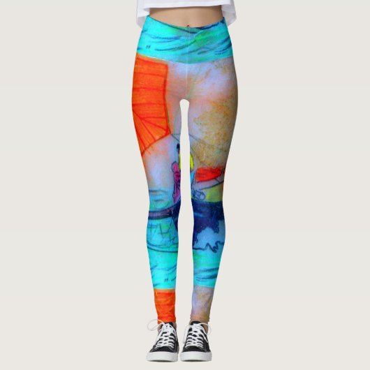 rode schoenenkop leggings (Voorkant)