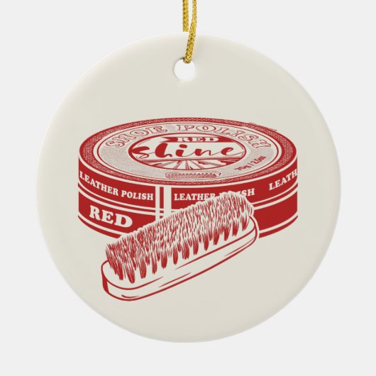 Rode schoenlak keramisch ornament (Voorkant)