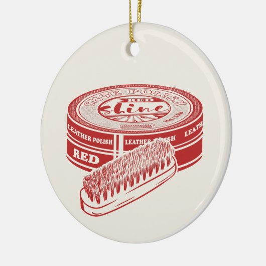 Rode schoenlak keramisch ornament (Links)