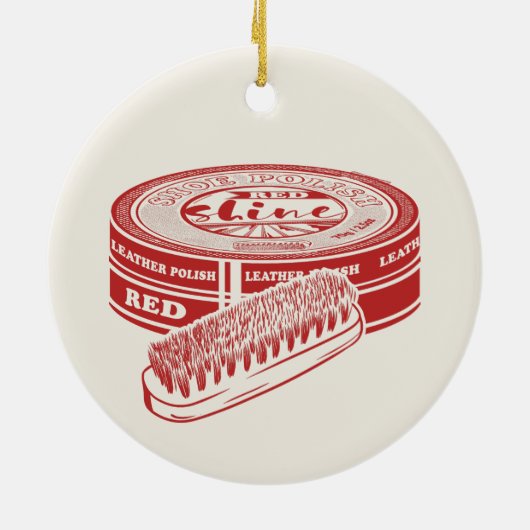 Rode schoenlak keramisch ornament (Achterkant)