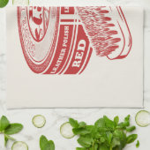 Rode schoenlak theedoek (Gevouwen)