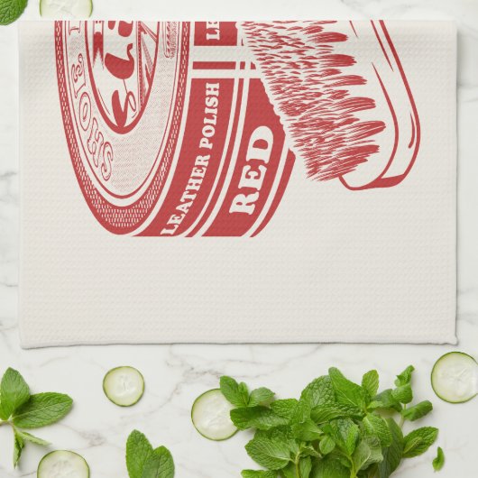 Rode schoenlak theedoek (Gevouwen)