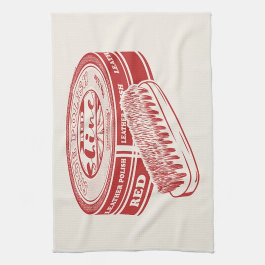 Rode schoenlak theedoek (Verticaal)