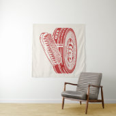 Rode schoenlak wandkleed (In Situ (horizontaal))