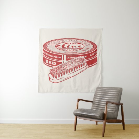 Rode schoenlak wandkleed (In situ)