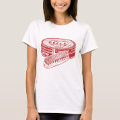 Rode schoenpoetsblik t-shirt (Voorkant)
