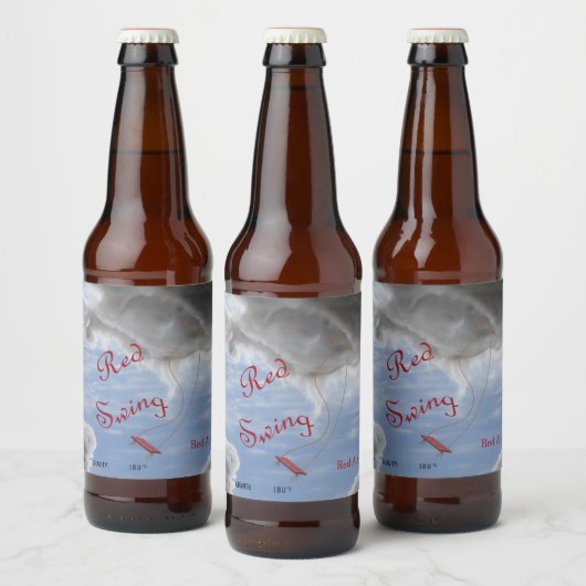 Rode schommel, naam en stijl bier etiket (Flessen)
