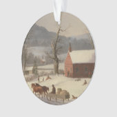 Rode School House (landelijk tafereel): Ornament (voorkant)