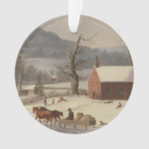 Rode School House (landelijk tafereel): Ornament