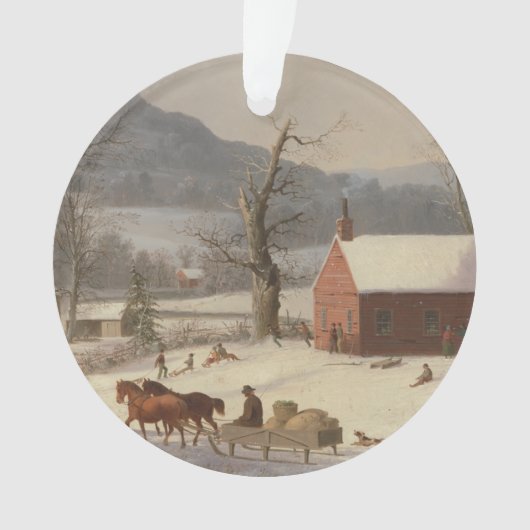 Rode School House (landelijk tafereel): Ornament (voorkant)