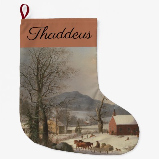 Rode school (landelijk tafereel): grote kerstsok (Voorkant)