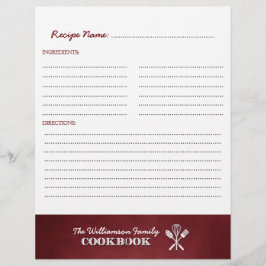Rode schoolbord familiekookboek binderinzetstuk