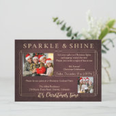 rode schoolbord kerstfeest uitnodiging (Staand voorkant)