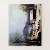 Rode schoolhuis winter George Henry Durrie 1858 Legpuzzel (Verticaal)