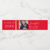 Rode schoolkleuren | Foto van Hogere School Waterfles Etiket (Enkel label)