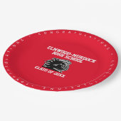 Rode schoolkleuren, GraduPartij Papieren Bordje (Gekanteld)