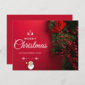 Rode schoonheid en minimalistische kerstkaart briefkaart (Voorkant / Achterkant)