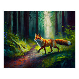 Rode schoonheid op jacht, bosbewoners perfect poster