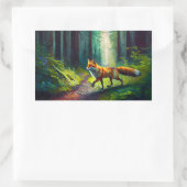 Rode schoonheid op jacht, bosbewoners rechthoekige sticker (Tas)