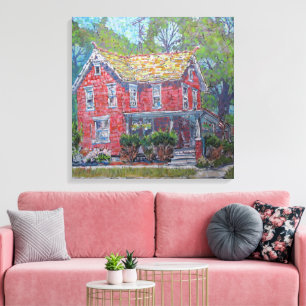 Rode schoonheidsschildering / Kunstenaar Larry Ler Canvas Afdruk