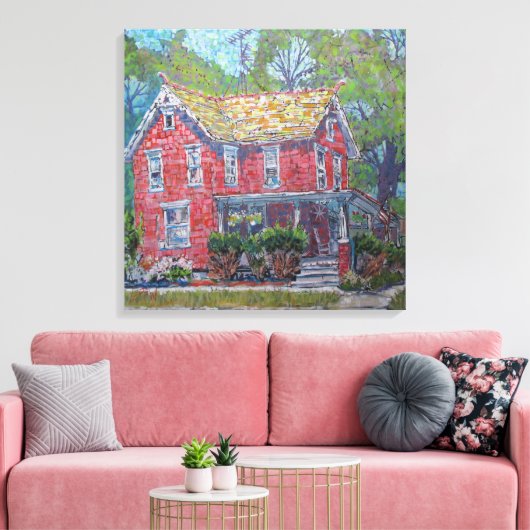 Rode schoonheidsschildering / Kunstenaar Larry Ler Canvas Afdruk (Insitu (Woonkamer))