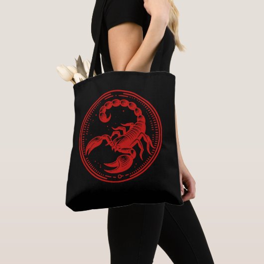 Rode Schorpioen Astrologie Sterrenbeeld Schorpioen Tote Bag (Dichtbij)