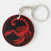 Rode Schorpioen Astrologie Zodiac Teken Schorpioen Sleutelhanger (Achterkant)