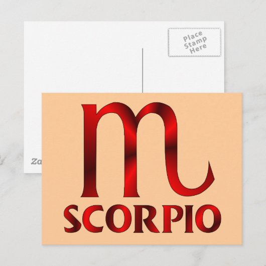 Rode Schorpioen Horoscoop Symbool Briefkaart (Voorkant / Achterkant)