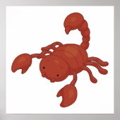 Rode Schorpioen Illustratie Poster (Voorkant)