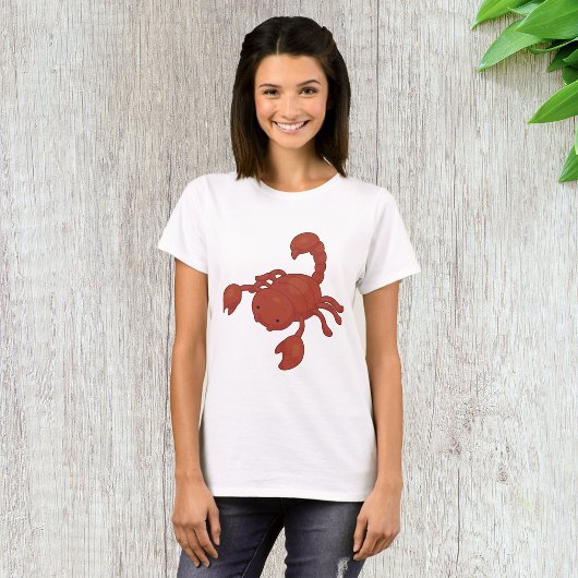 Rode Schorpioen Illustratie T-shirt