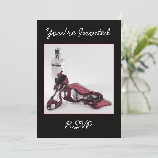 Rode schoten op zaterdag of Cocktail Invitation Kaart (Staand voorkant)