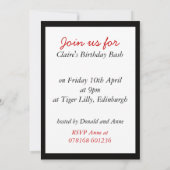 Rode schoten op zaterdag of Cocktail Invitation Kaart (Achterkant)