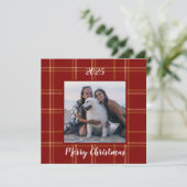 Rode Schotse erfgoed  kerst Kaart (Staand voorkant)