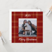 Rode Schotse erfgoed  kerst Kaart (Voorkant / Achterkant in situ)