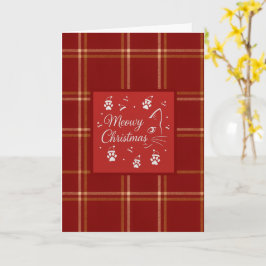 Rode Schotse Erfgoed Tartan Bont Familie Kerstmis Kaart