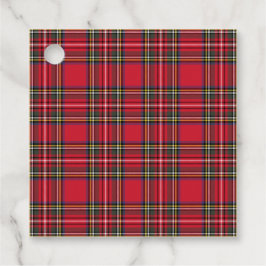 Rode Schotse Kerst Plaid Tartan Gift Labels