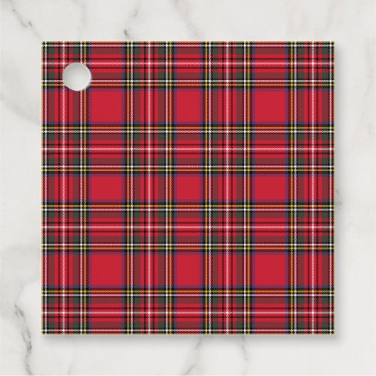 Rode Schotse Kerst Plaid Tartan Gift Labels (Voorkant)