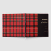 Rode Schotse Tartan bruiloft Gastenboek (Volledig)