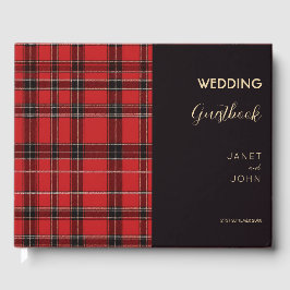 Rode Schotse Tartan bruiloft Gastenboek
