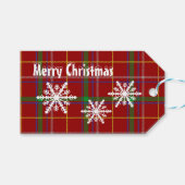 Rode Schotse tartan geruite kerstvakantie op maat Cadeaulabel (Voorkant (Horizontaal))