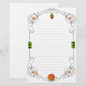 Rode schouderwets leder briefpapier (Voorkant / Achterkant)