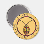 Rode schouderwets leder magneet (Voorkant / Achterkant)