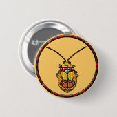 Rode schouderwets leder ronde button 5,7 cm (Voorkant /achterkant)