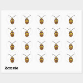 Rode schouderwets leder ronde sticker (Vel)