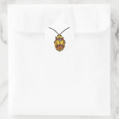 Rode schouderwets leder ronde sticker (Tas)