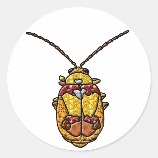 Rode schouderwets leder ronde sticker (Voorkant)