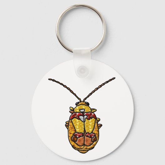 Rode schouderwets leder sleutelhanger (Voorkant)