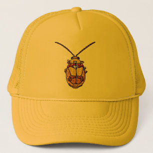 Rode schouderwets leder trucker pet